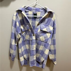 Wild Fable Lavender and Cream Plaid Shirt